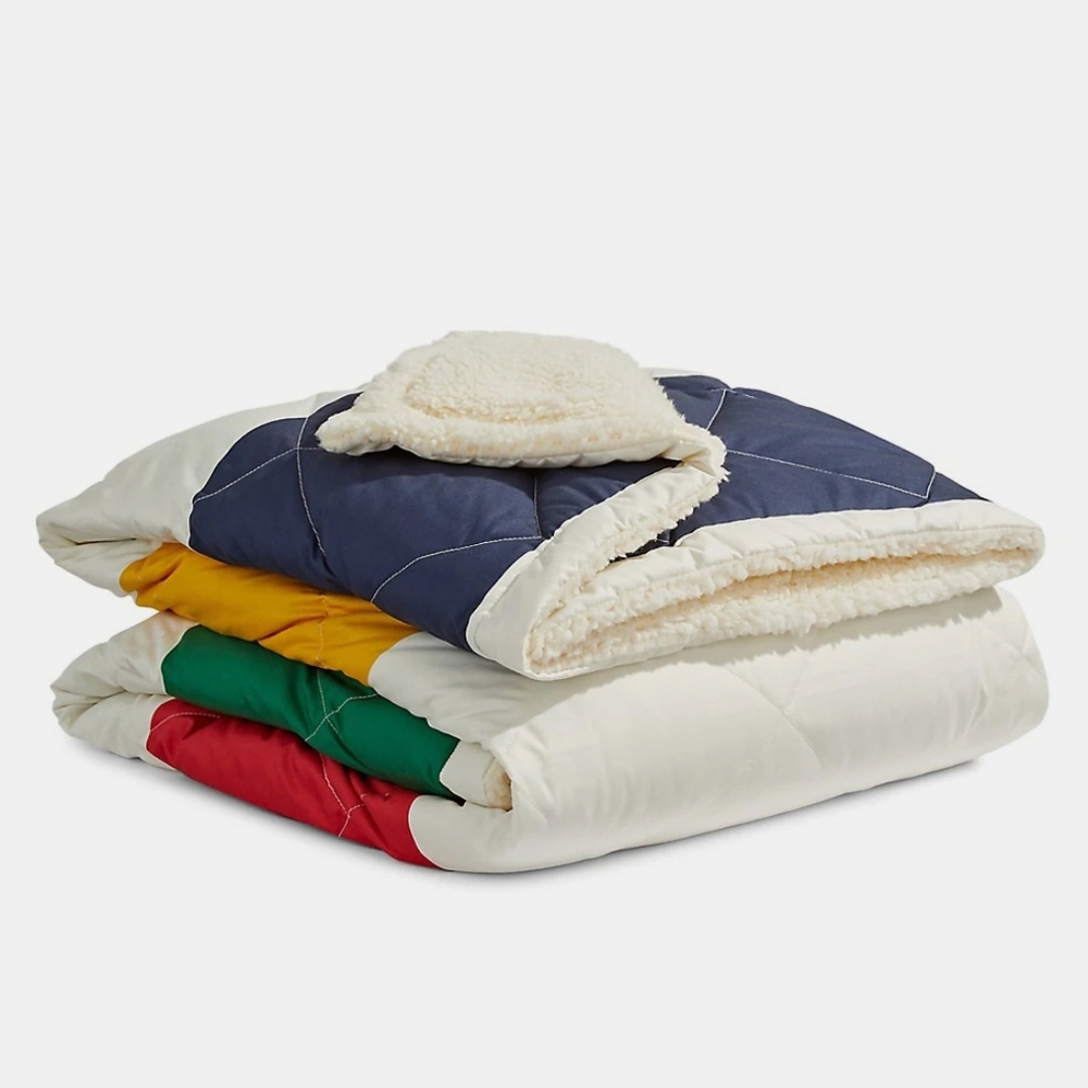 HBC Stripes Quilted Cabin Blanket with Sherpa Lining